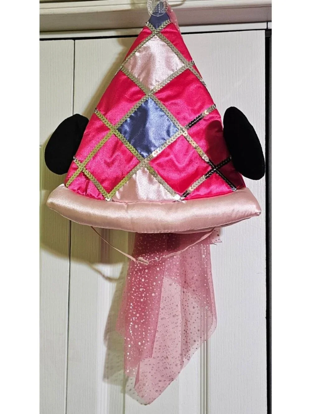 Minnie Mouse Pink Polka Dot Costume Toddler Disney Parks Sorcerer Hat Ears Dress - Picture 3 of 5